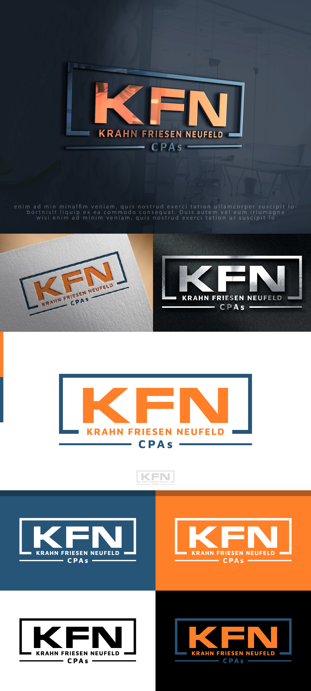 Logo Design by AlphabetZero.co.uk for Krahn Friesen Neufeld CPAs | Design #31055338