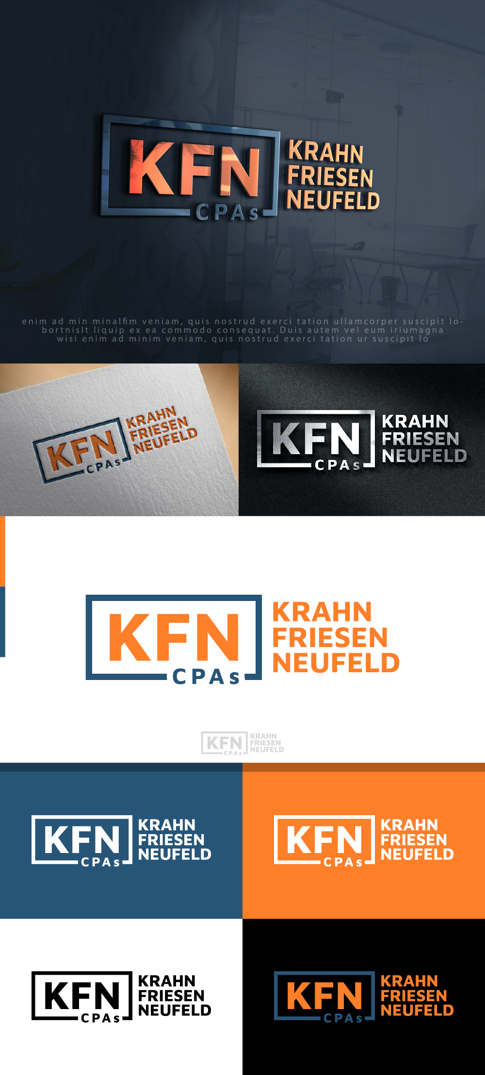 Logo Design by Ayub Zafar for Krahn Friesen Neufeld CPAs | Design #31055347