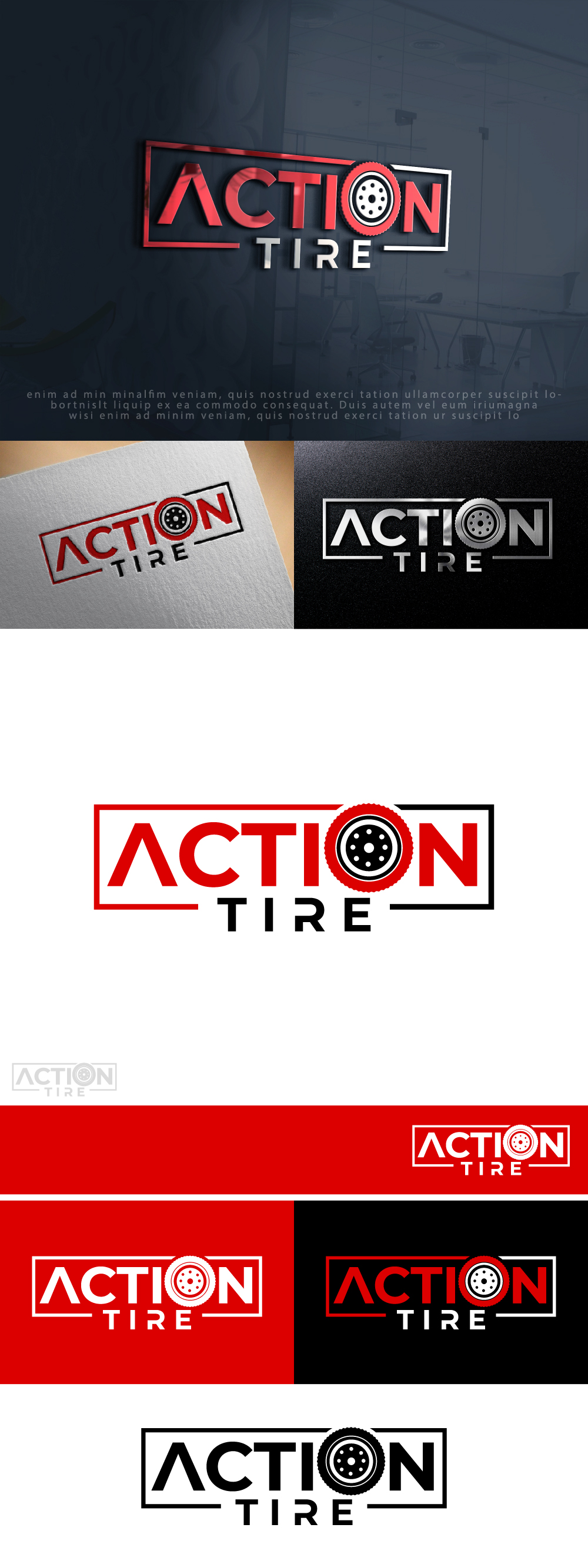 Logo Design by AlphabetZero.co.uk for Action Tire Inc. | Design #31055353