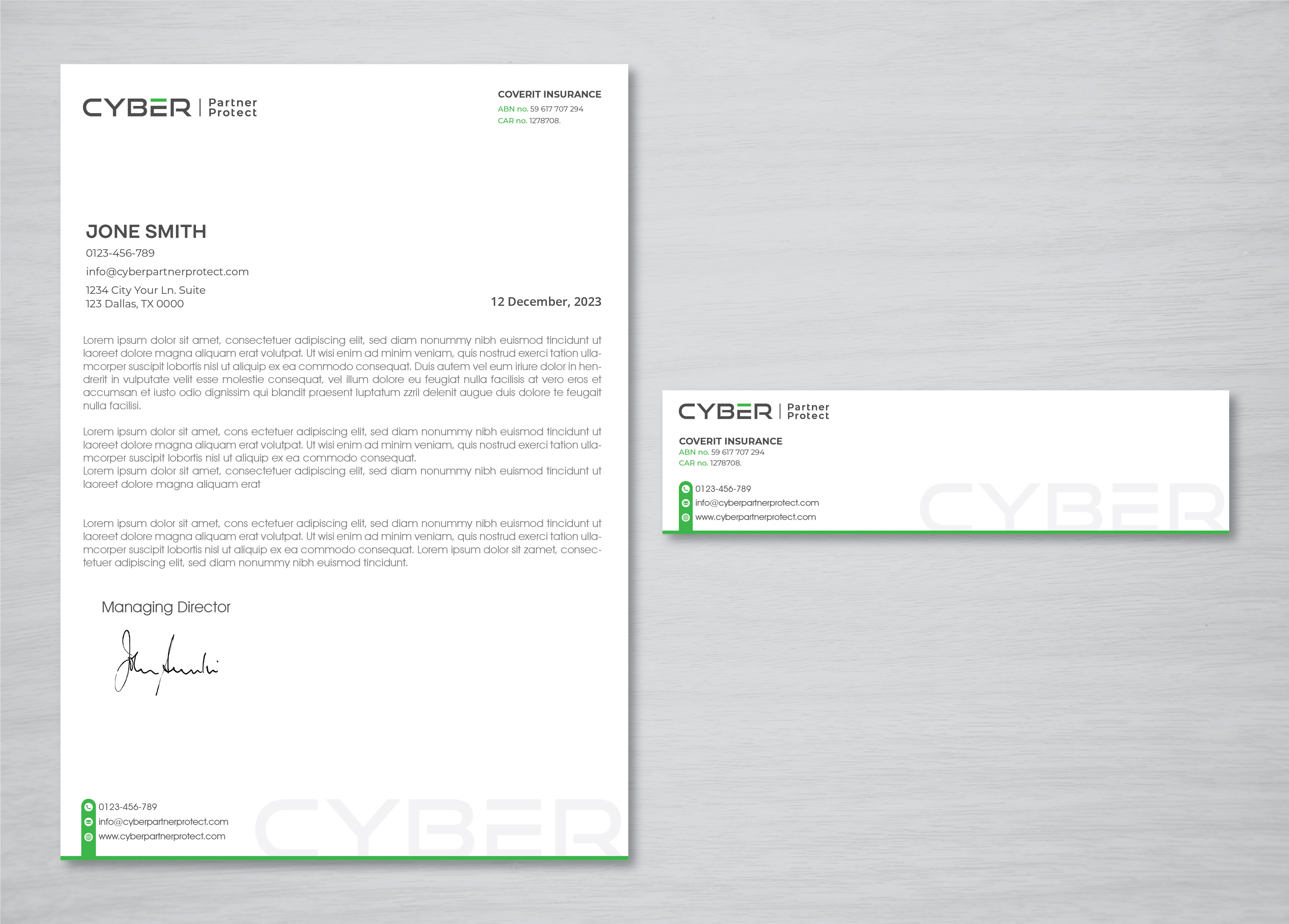 Diseño de Membrete por artbitin para Coverit Insurance Services | Diseño #31068328