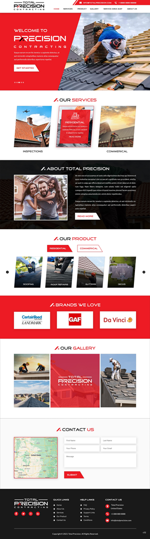Web Design par pb pour Total Precision Contracting | Design : #31062638