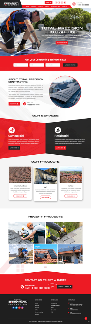 Web Design par pb pour Total Precision Contracting | Design : #31062639