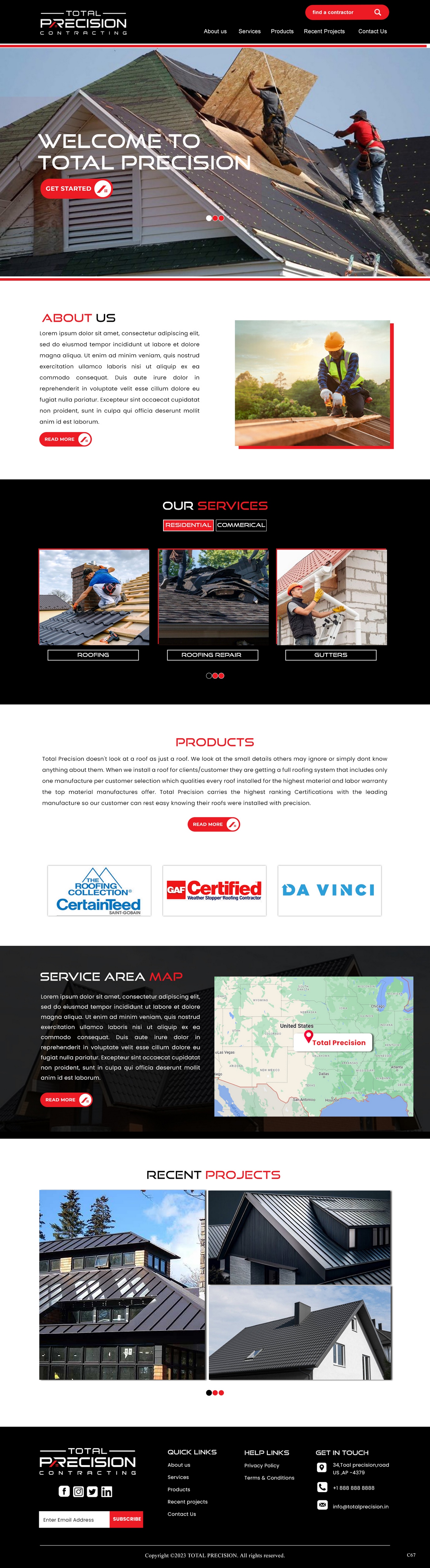 Web Design by pb for Total Precision Contracting | Design #31062642