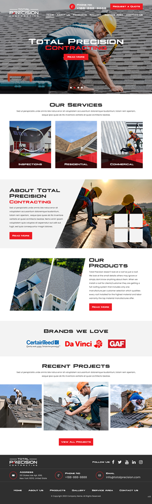 Diseño Web por pb para Total Precision Contracting | Diseño: #31062644