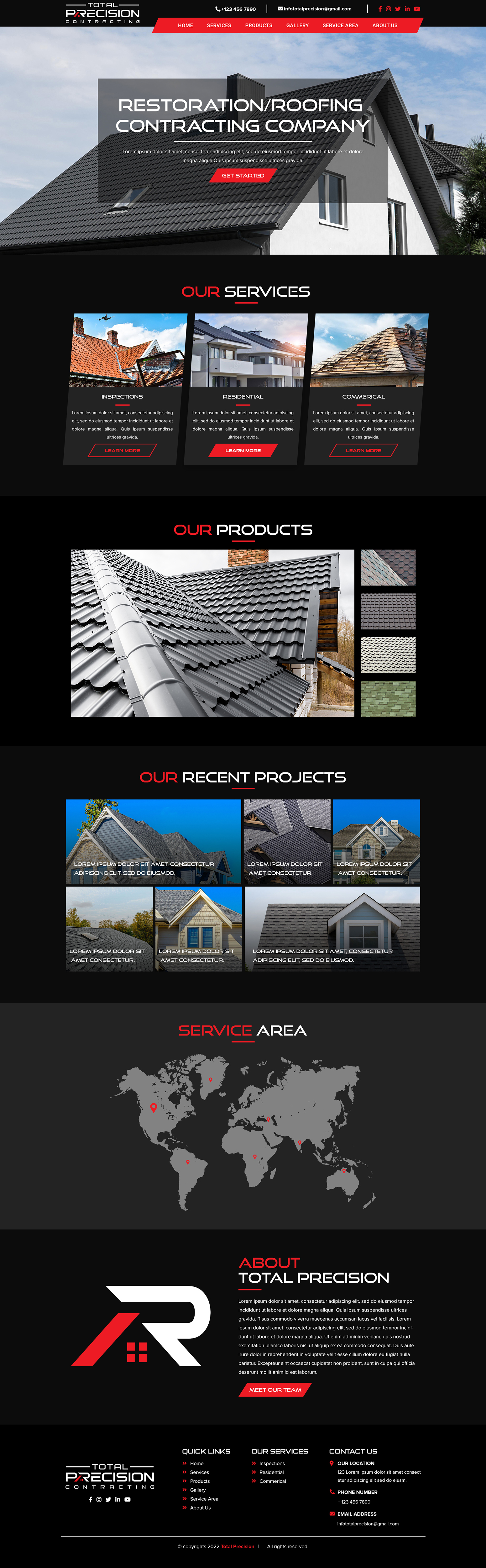 Web Design par Titan Eagle pour Total Precision Contracting | Design #31058598