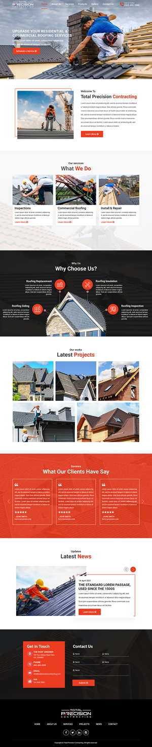 Web Design par Titan Eagle pour Total Precision Contracting | Design : #31064385