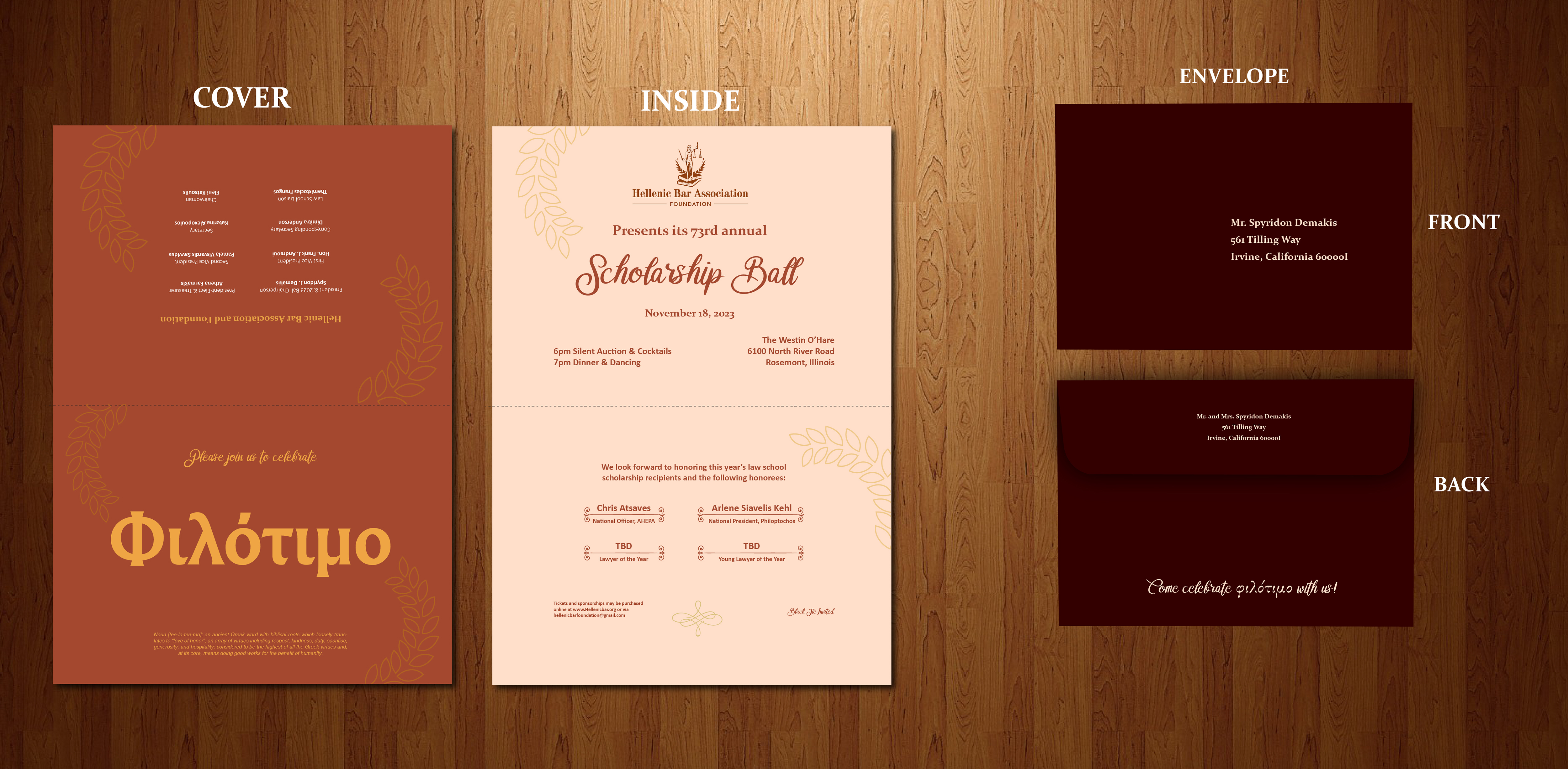 Einladungs-Design von Tiara für Hellenic Bar Association | Design #31129380