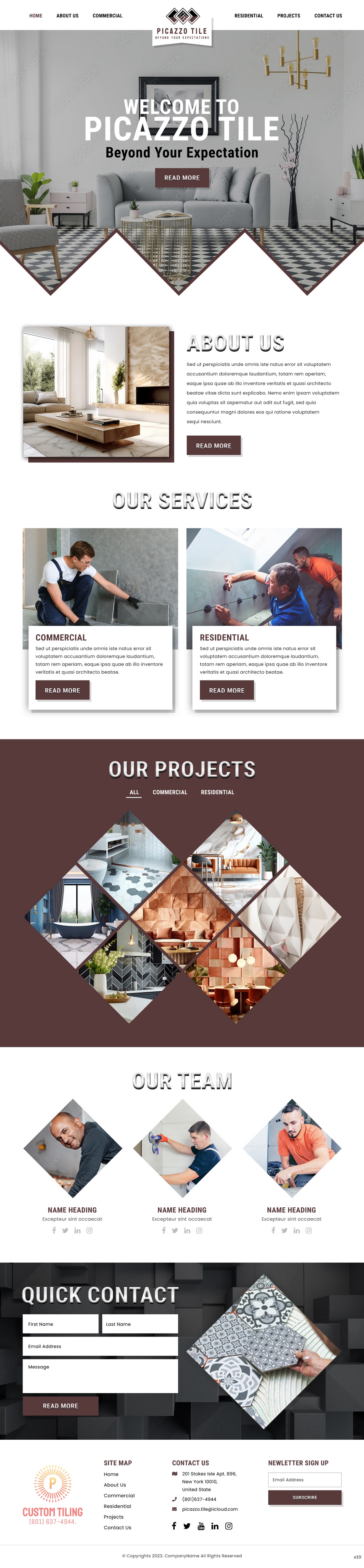 Diseño Web por pb para Picazzo Tile  | Diseño #31105423