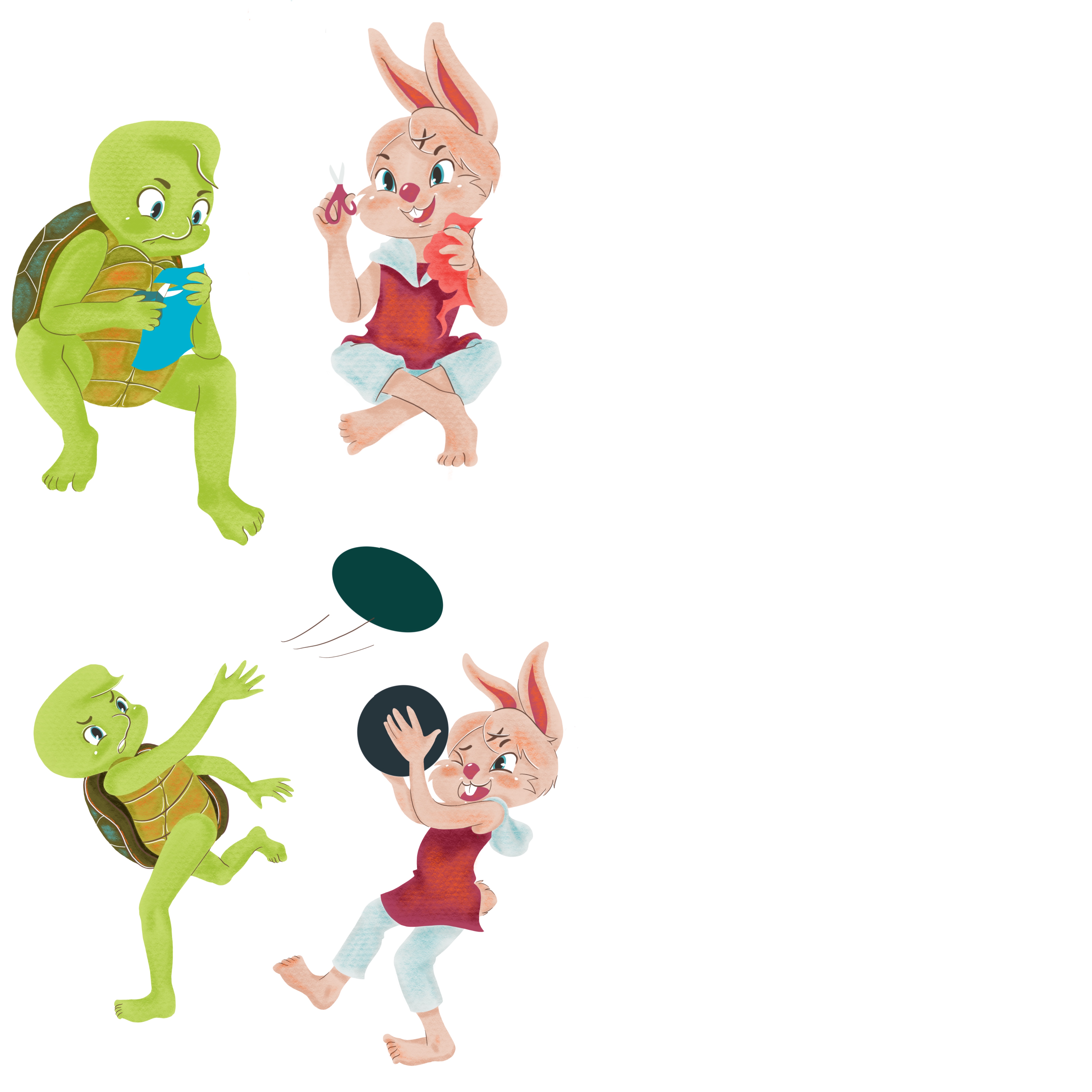 Character Design by arneilynae for Tortoise and Hare | Design #31176420