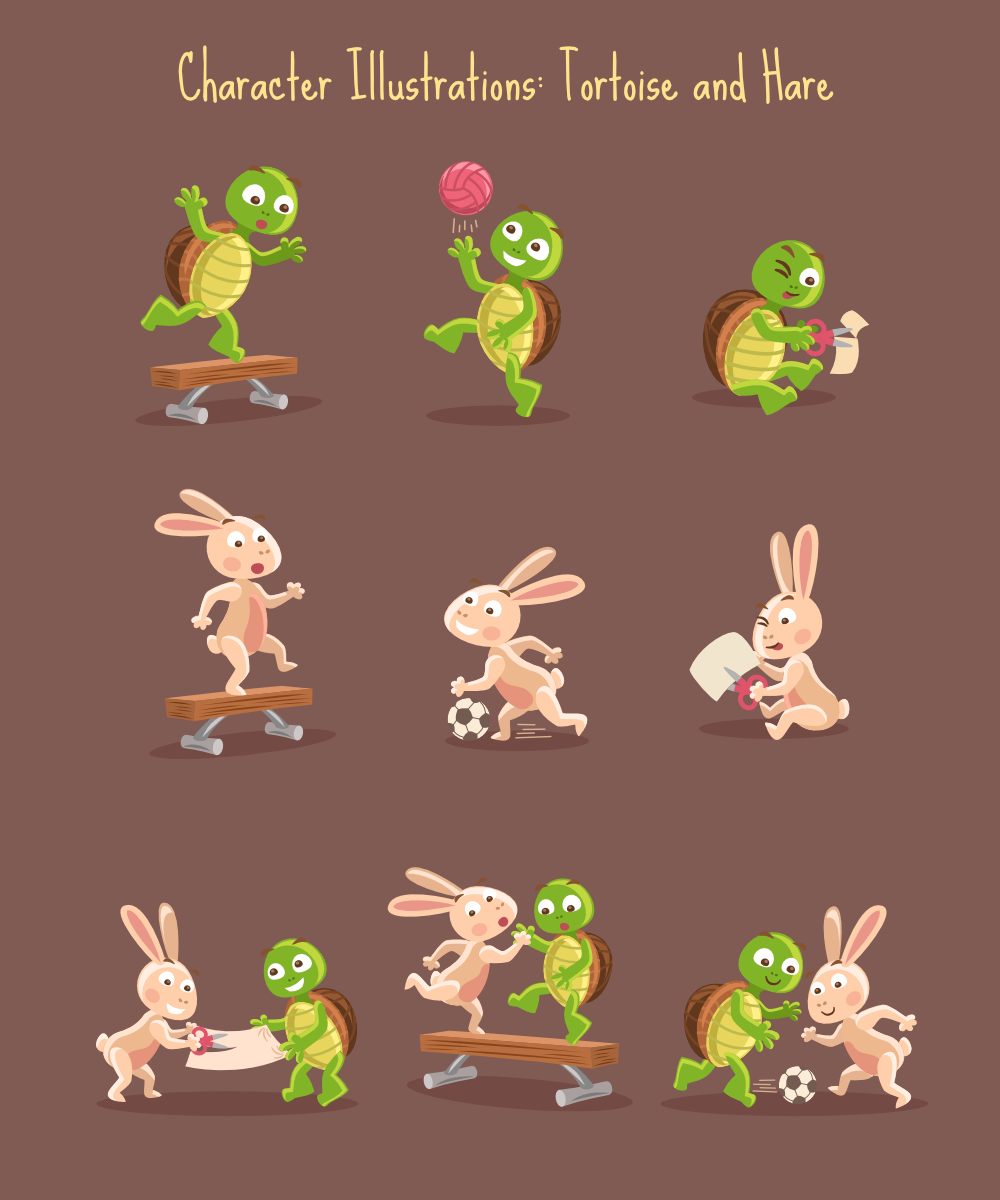 Design de Figurine par juanramirez.on pour Tortoise and Hare | Design #31124991