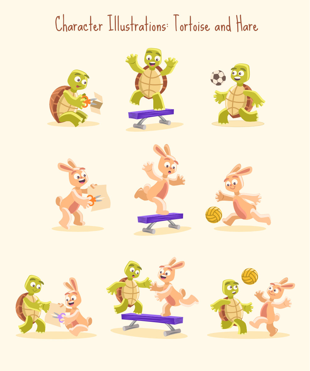 Design de Figurine par juanramirez.on pour Tortoise and Hare | Design #31153522