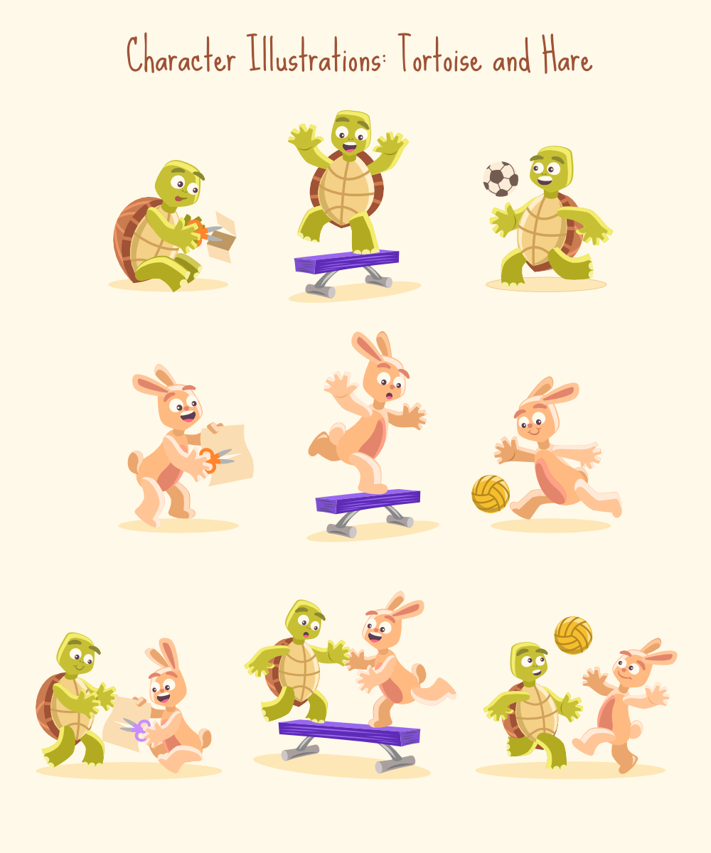 Design de Figurine par juanramirez.on pour Tortoise and Hare | Design #31231039