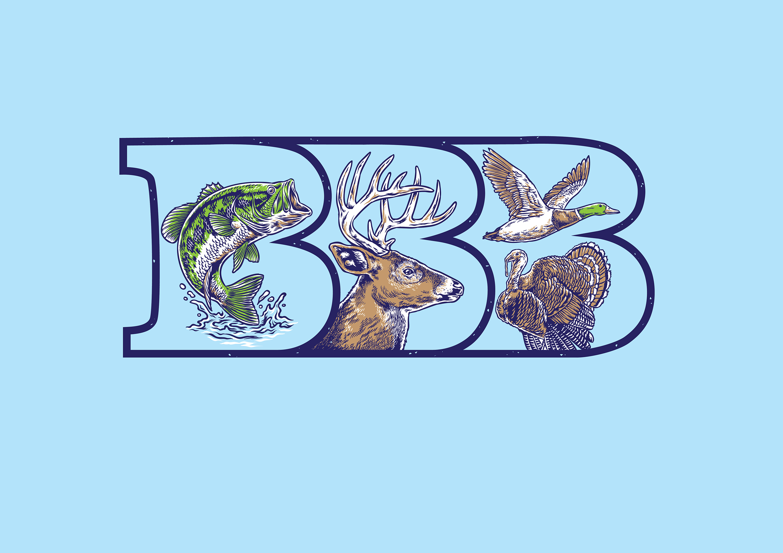 T-shirt Design by SangBlater for Bass, Bucks, And Birds | Design #31143933