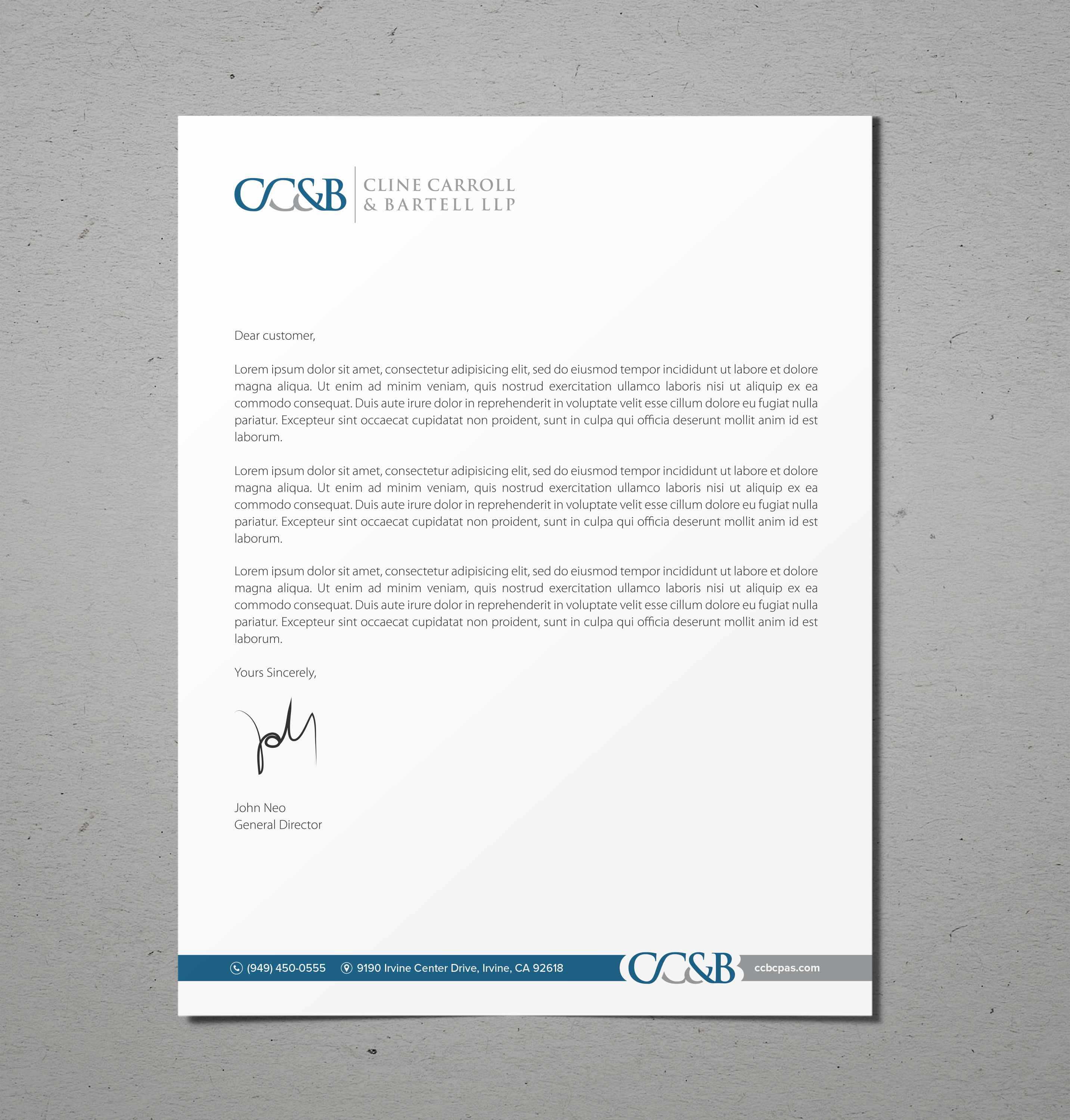 Business Card Design by Tilt for Cline Carroll & Bartell LLP | Design #31117133