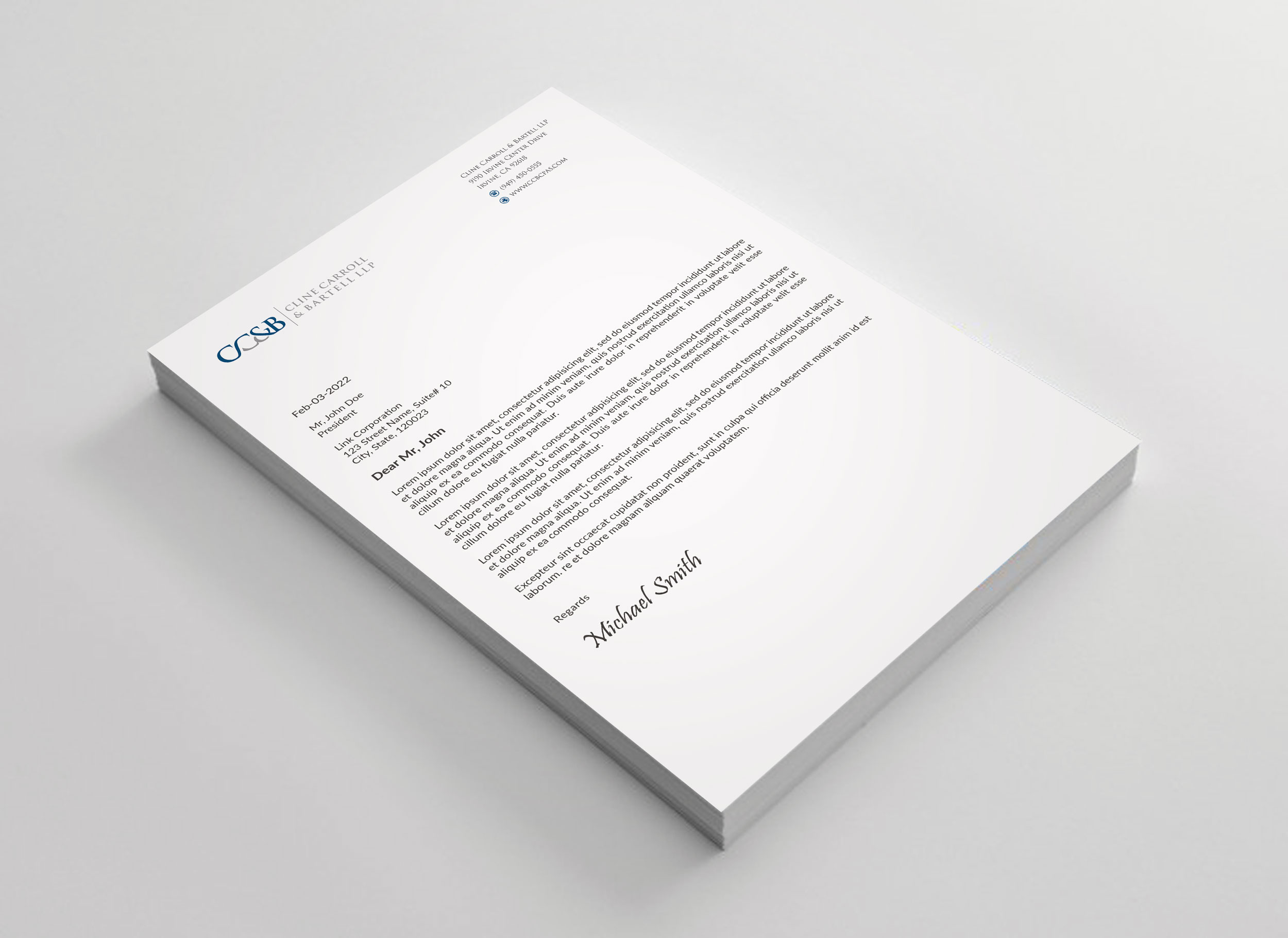 Business Card Design by sadikul islam for Cline Carroll & Bartell LLP | Design #31106925