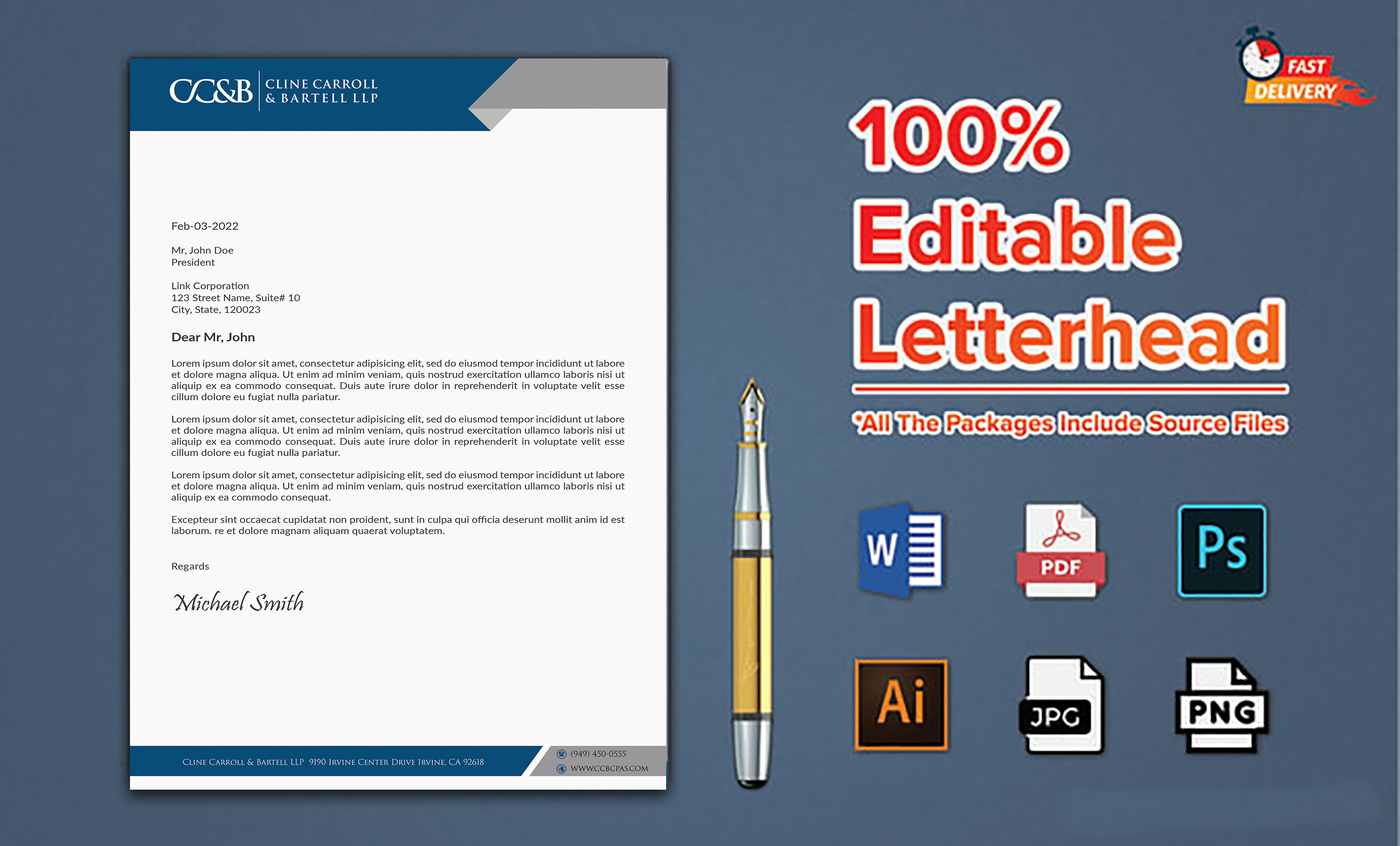 Visitenkarten-Design von sadikul islam für Cline Carroll & Bartell LLP | Design #31133414