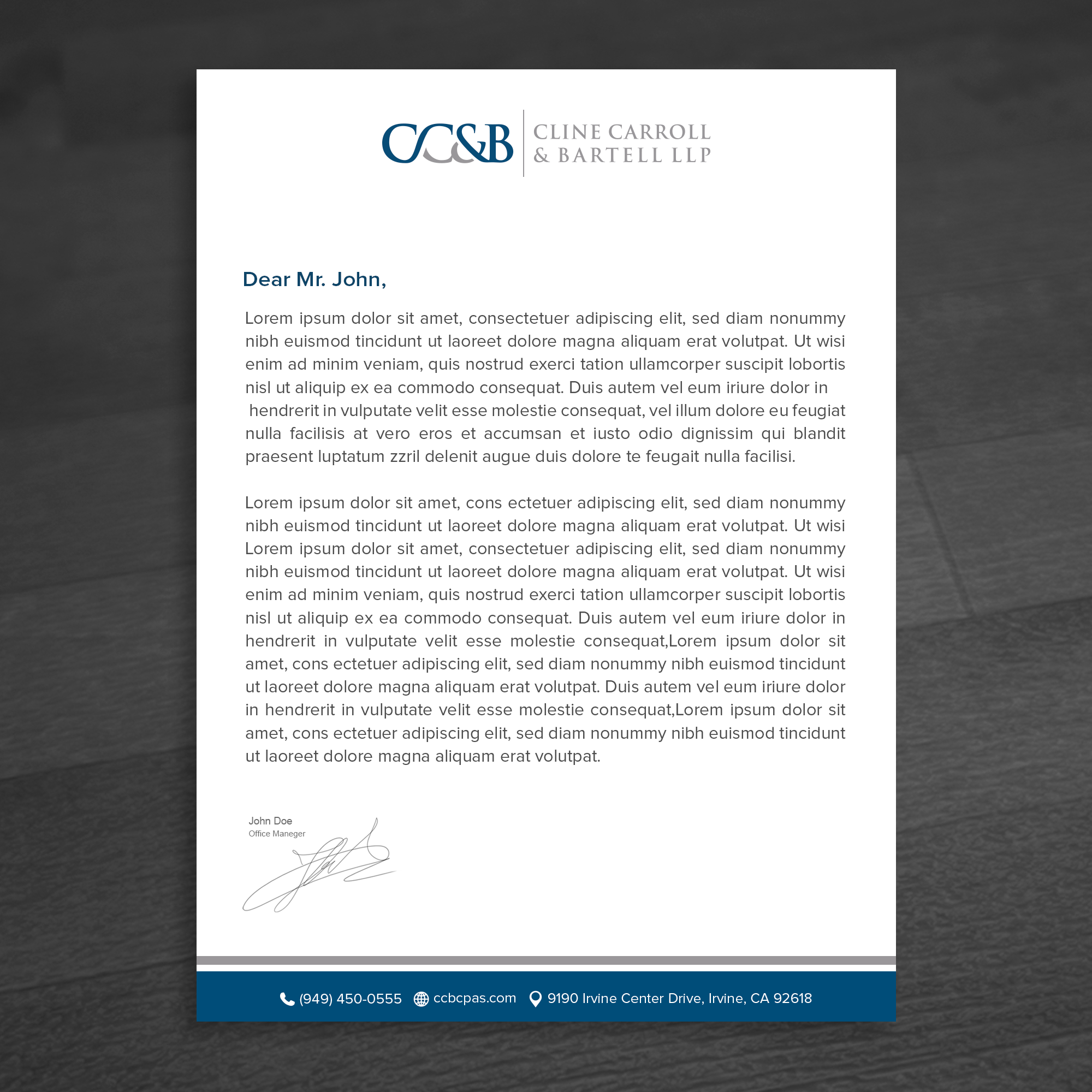 Business Card Design by WellDesign for Cline Carroll & Bartell LLP | Design #31104723