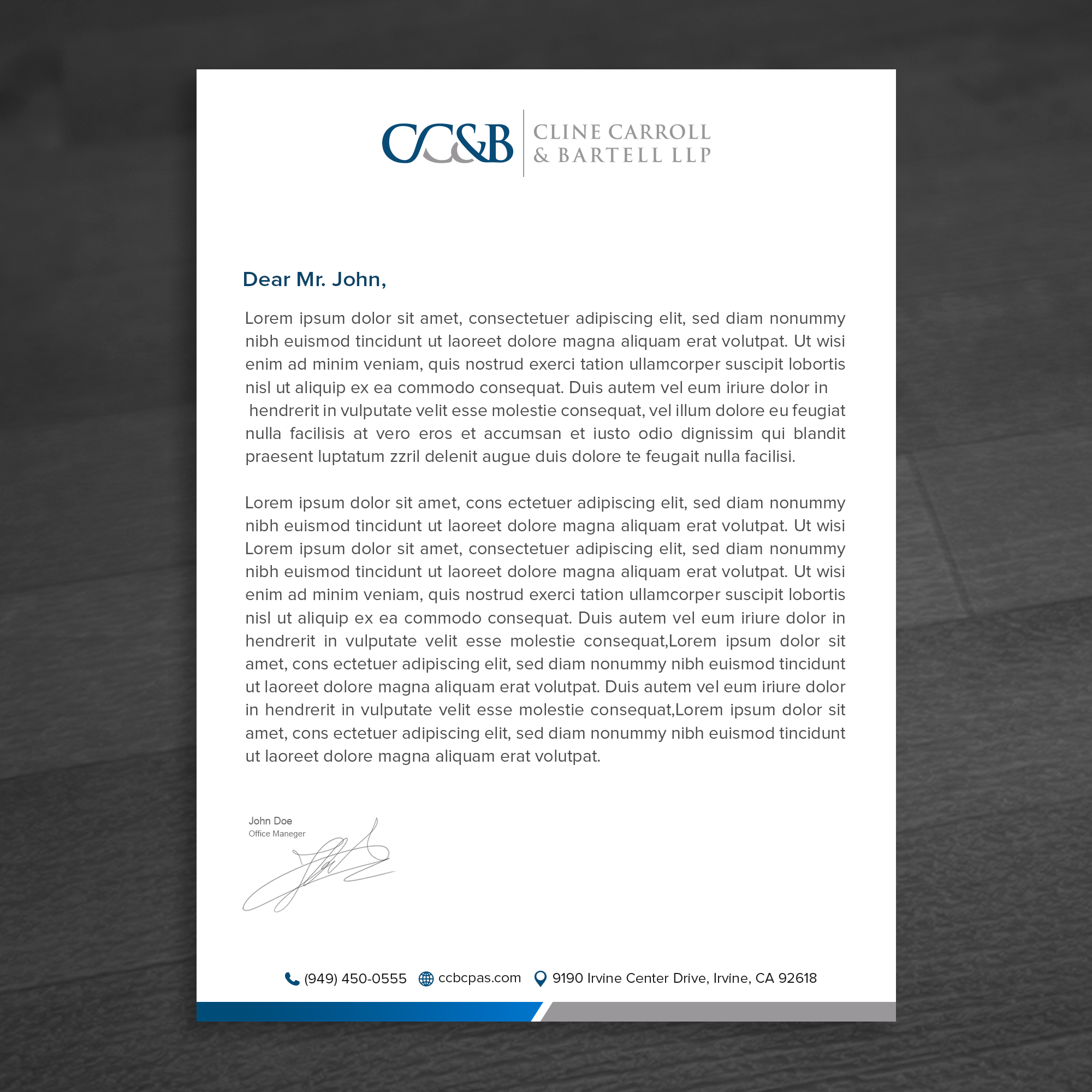 Business Card Design by WellDesign for Cline Carroll & Bartell LLP | Design #31106970