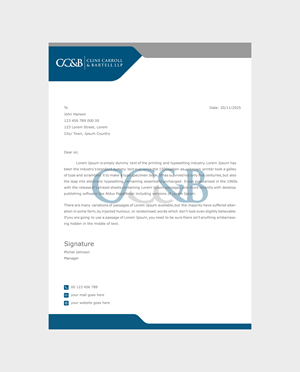 Business Card Design by MNTK for Cline Carroll & Bartell LLP | Design: #31111053