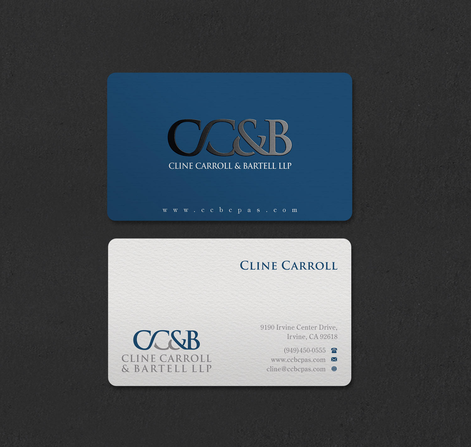 Visitenkarten-Design von INDIAN_Ashok für Cline Carroll & Bartell LLP | Design #31110443