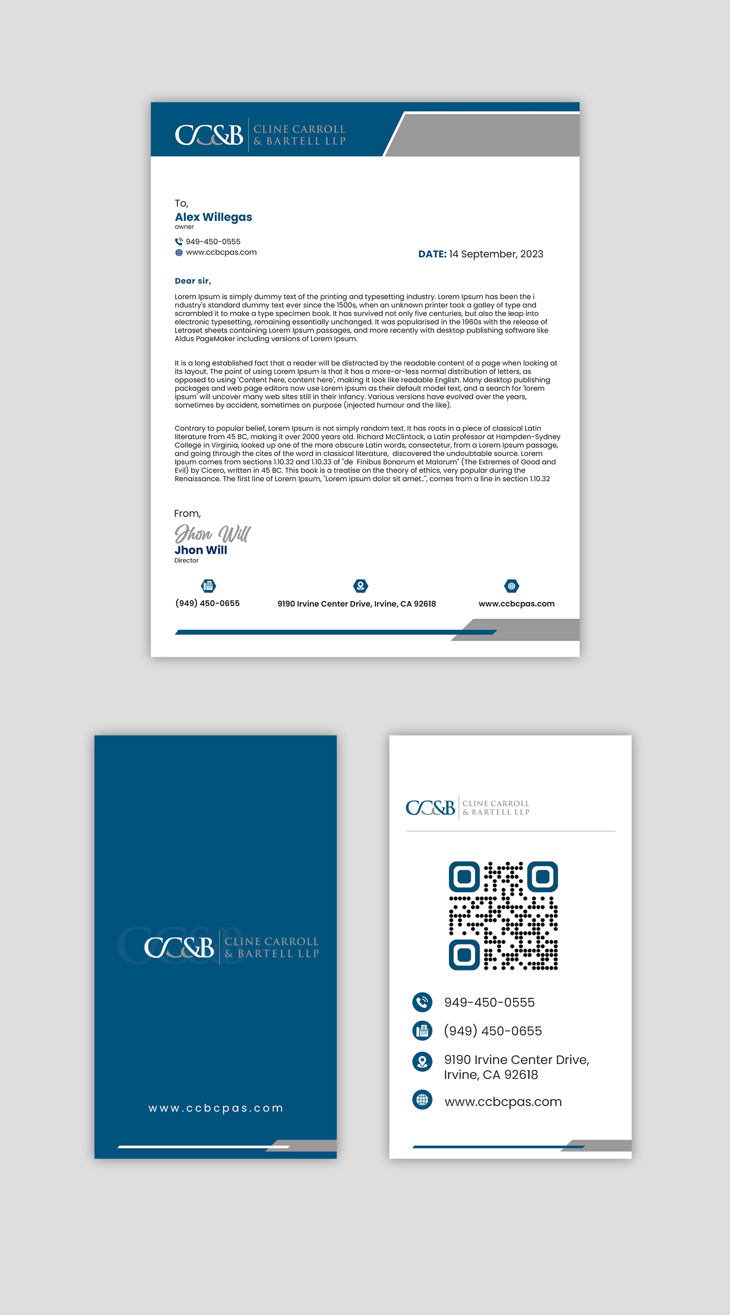 Business Card Design by debdesign for Cline Carroll & Bartell LLP | Design #31111814