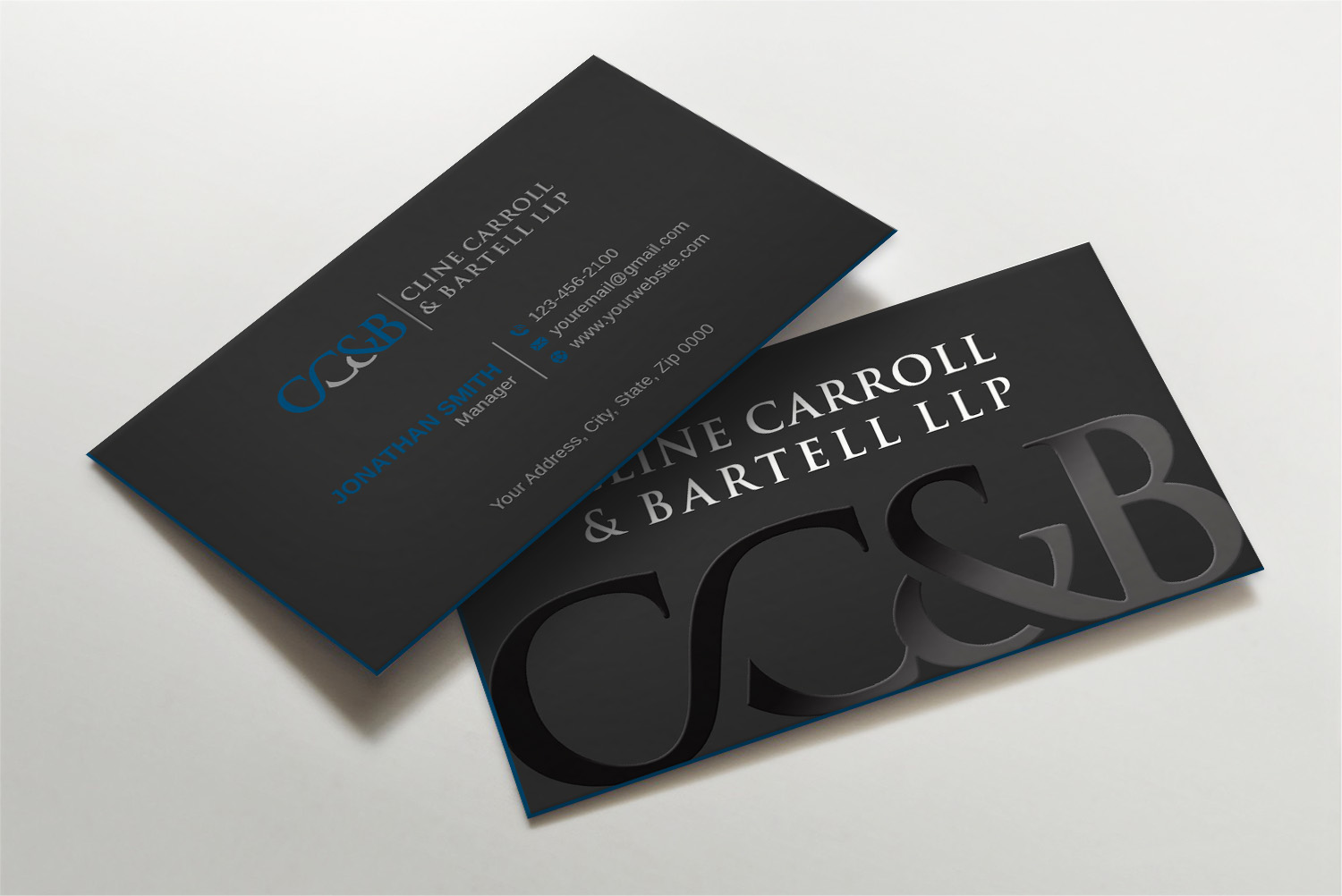 Business Card Design by LAXMI DESIGNHUB for Cline Carroll & Bartell LLP | Design #31101505