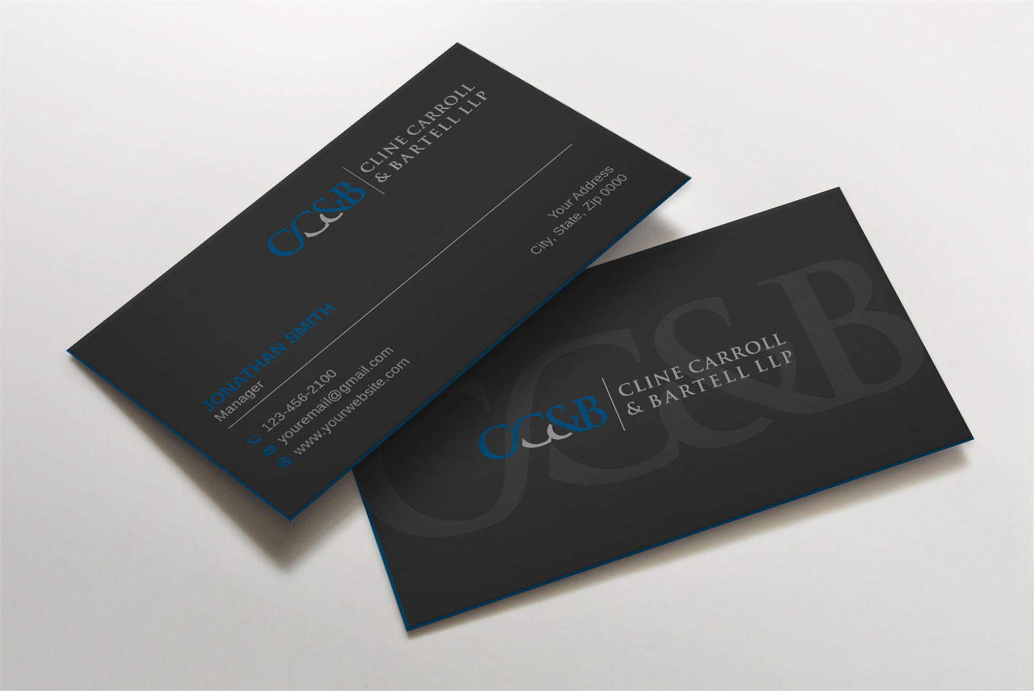 Business Card Design by LAXMI DESIGNHUB for Cline Carroll & Bartell LLP | Design #31101506