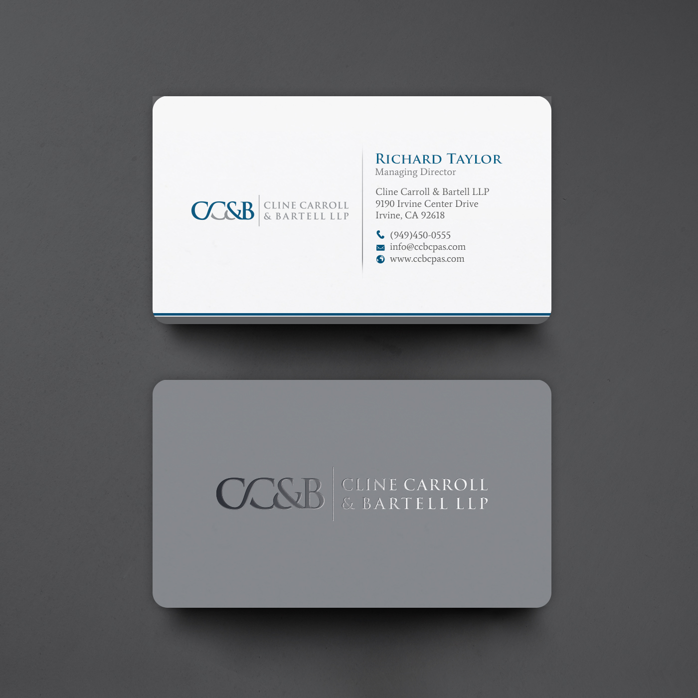 Business Card Design by chandrayaan.creative for Cline Carroll & Bartell LLP | Design #31101733