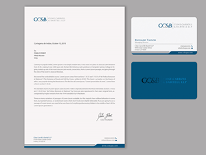 Design de Carte de Visite par chandrayaan.creative pour Cline Carroll & Bartell LLP | Design : #31108655