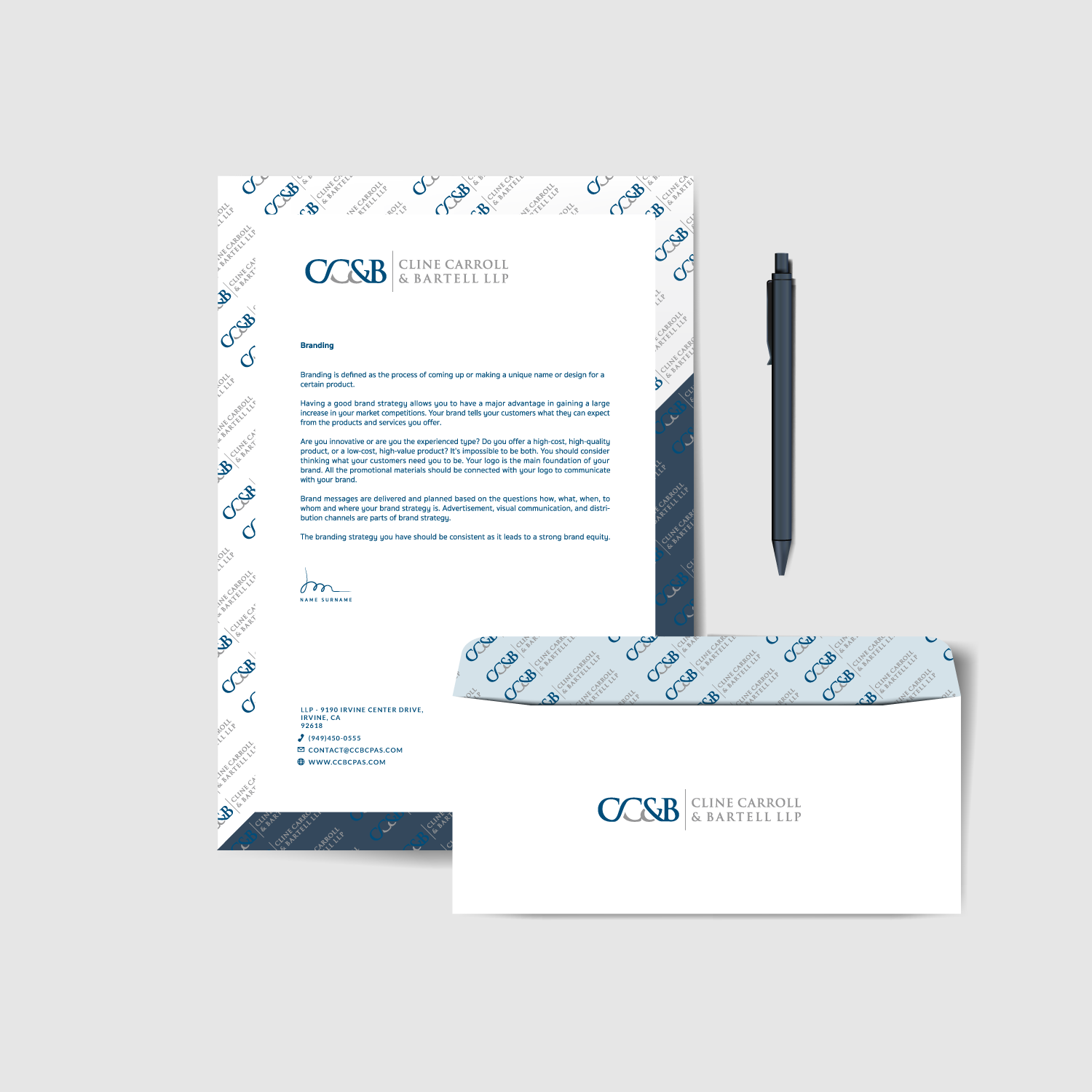 Business Card Design by cafemountdesigns for Cline Carroll & Bartell LLP | Design #31102299