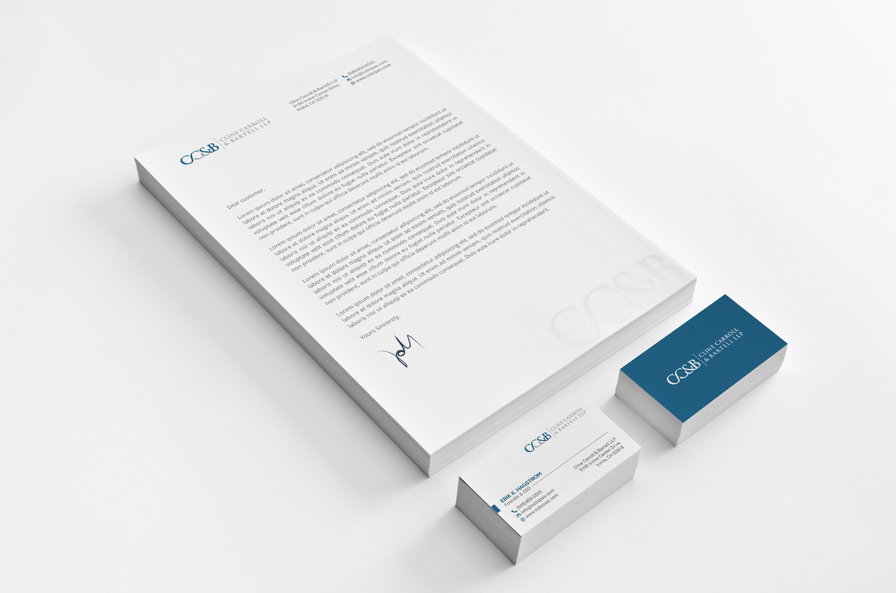 Business Card Design by R.design for Cline Carroll & Bartell LLP | Design #31100189