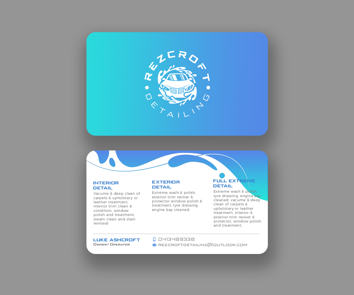 Business Card Design by Andrés Sebastián for RezCroft detailing  | Design #31111886