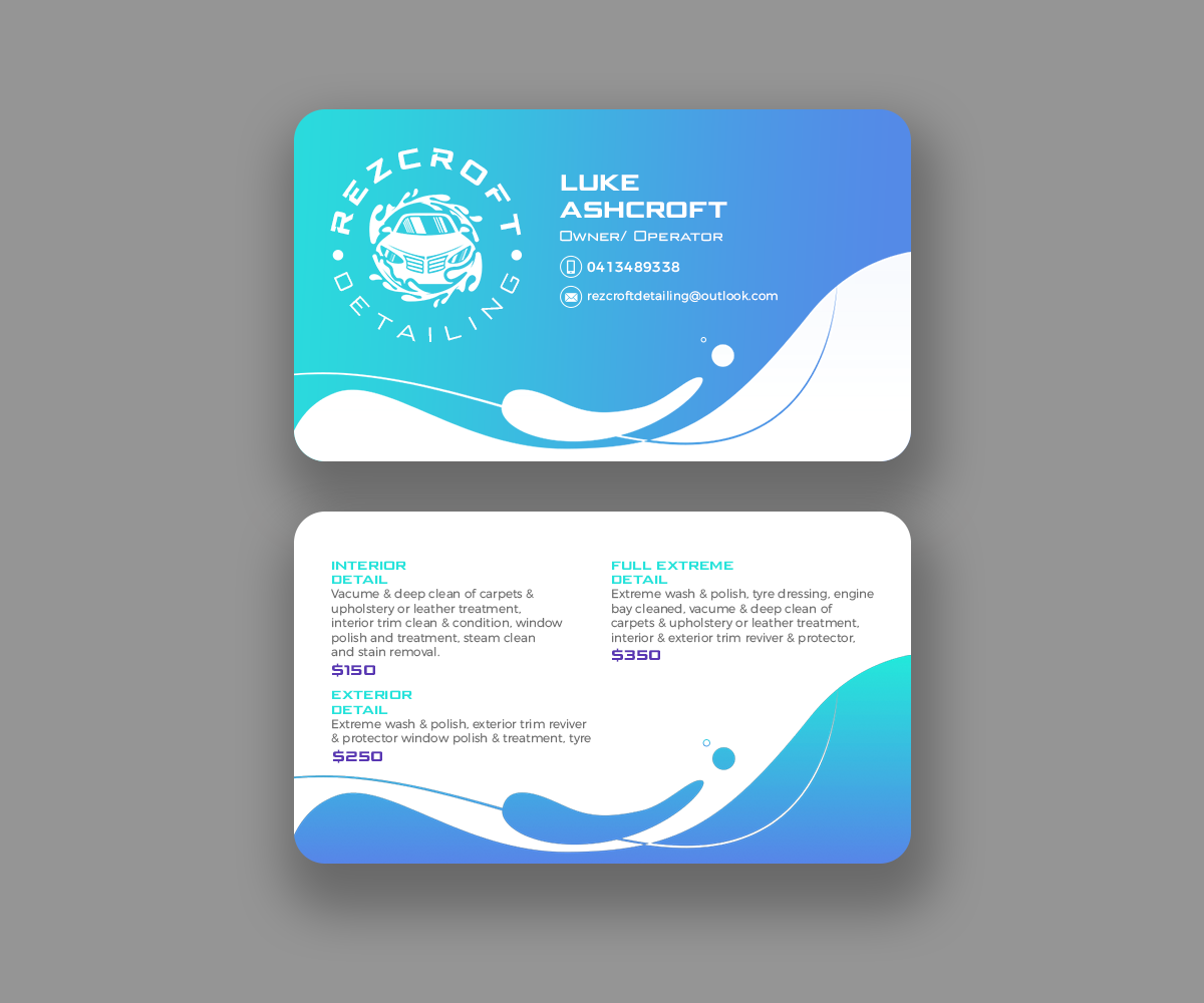 Business Card Design by Andrés Sebastián for RezCroft detailing  | Design #31112120