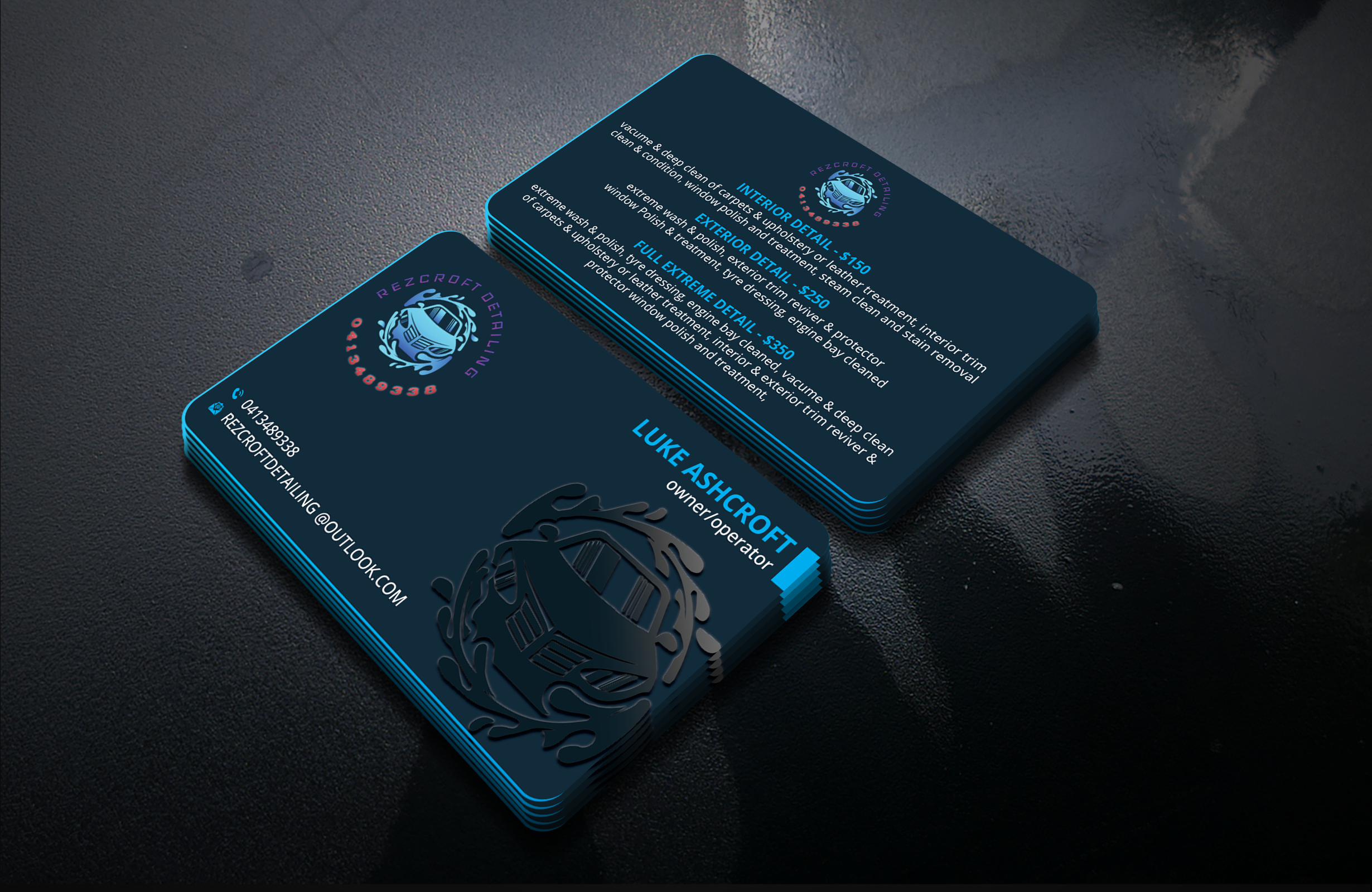Business Card Design by DesignerShahadat for RezCroft detailing  | Design #31126189