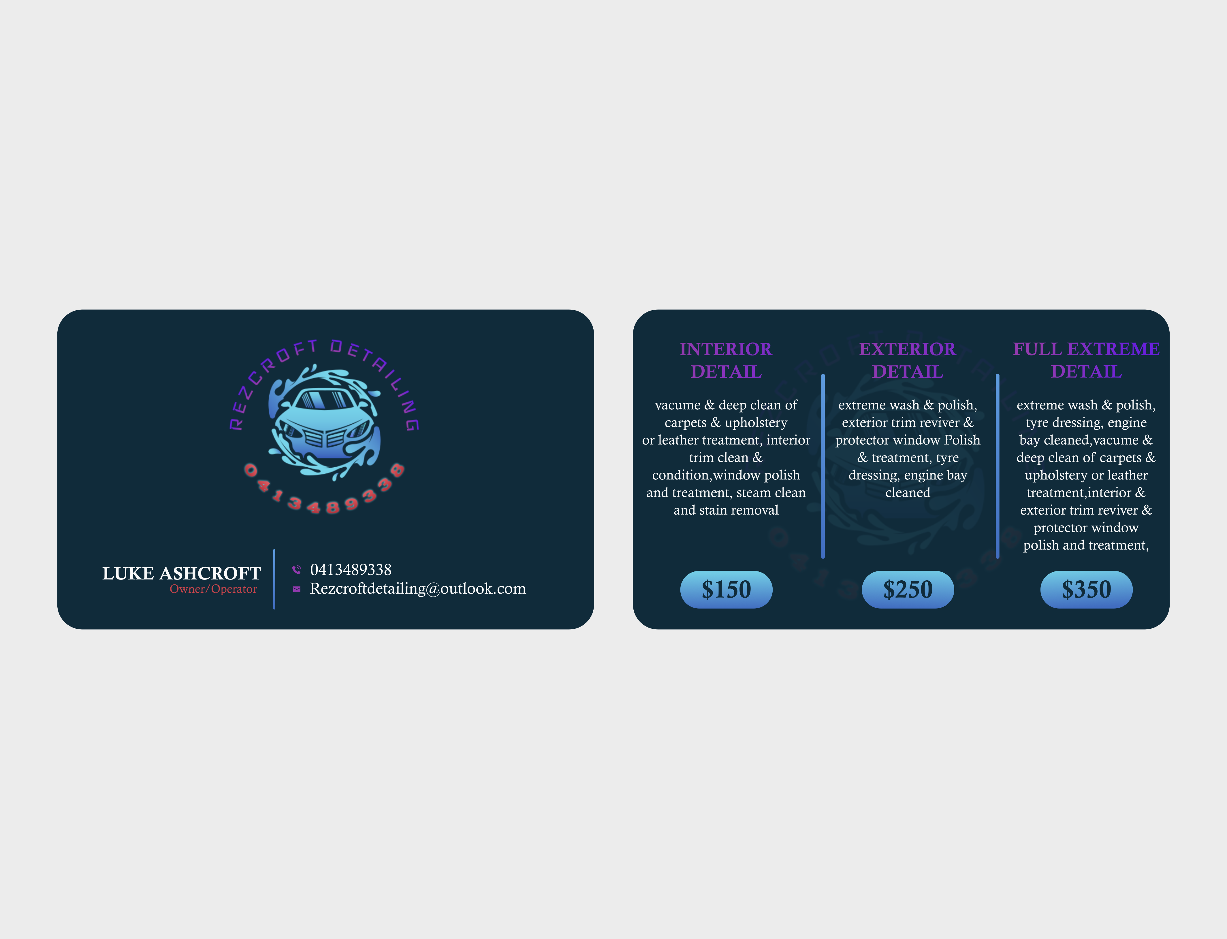 Business Card Design by MNTK for RezCroft detailing  | Design #31119568