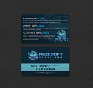 Business Card Design by INDIAN_Ashok for RezCroft detailing  | Design: #31144738