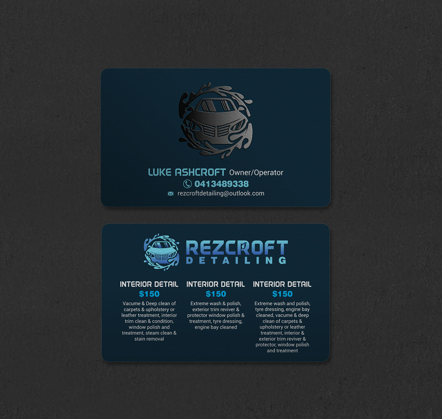 Business Card Design by INDIAN_Ashok for RezCroft detailing  | Design #31144743