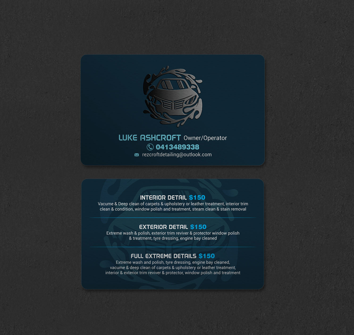 Business Card Design by INDIAN_Ashok for RezCroft detailing  | Design #31144744