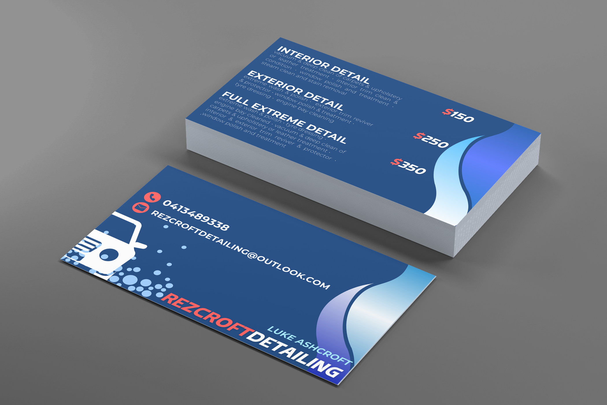 Business Card Design by Chas Designs for RezCroft detailing  | Design #31131566