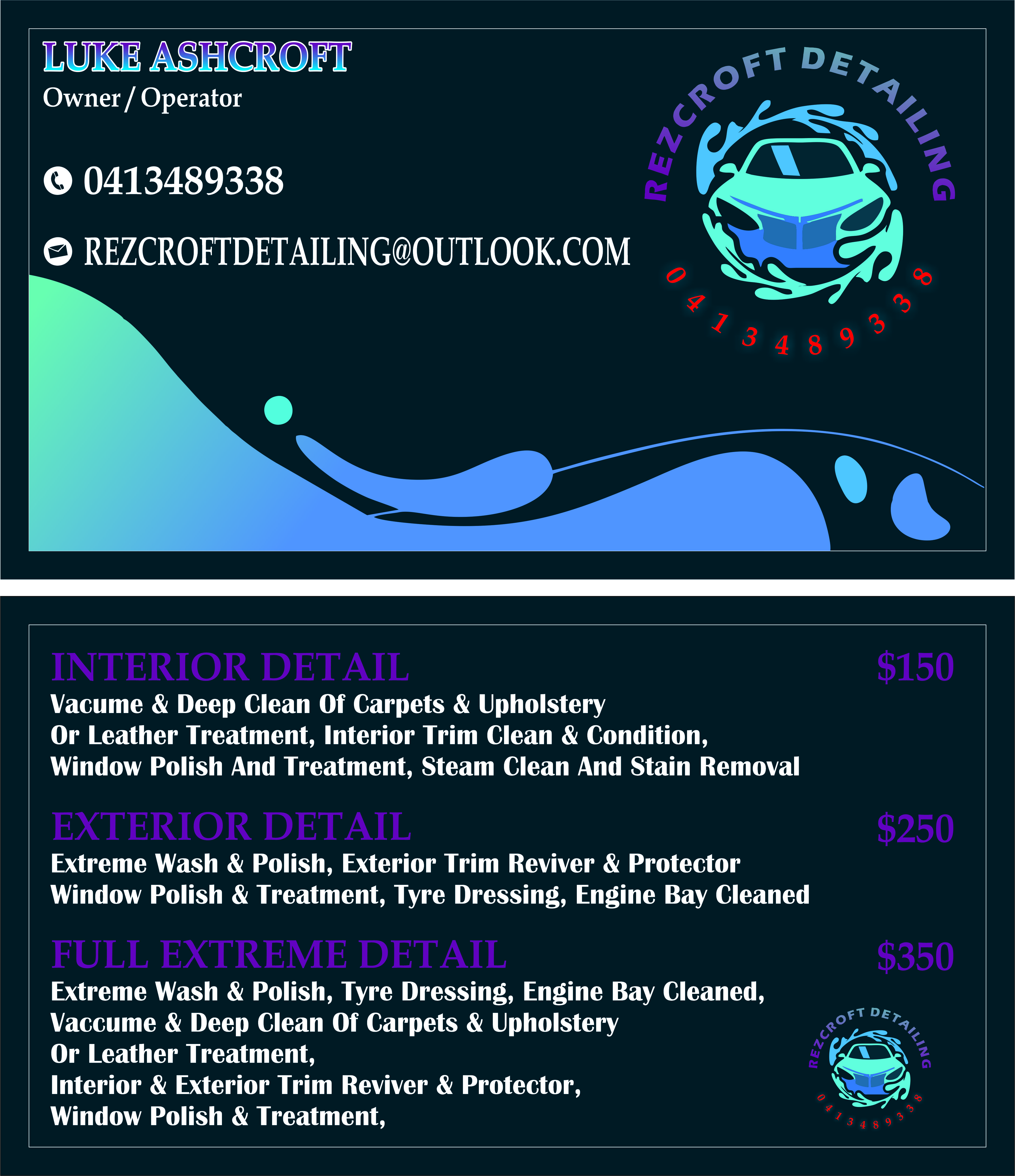 Business Card Design by Sandeshsandyofficial for RezCroft detailing  | Design #31130785