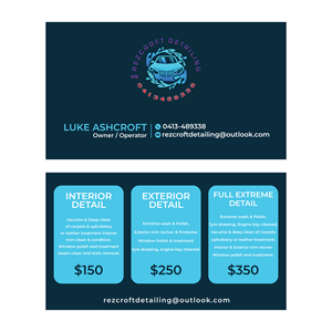 Design de Carte de Visite par Tayyab Khurram pour RezCroft detailing  | Design : #31140281