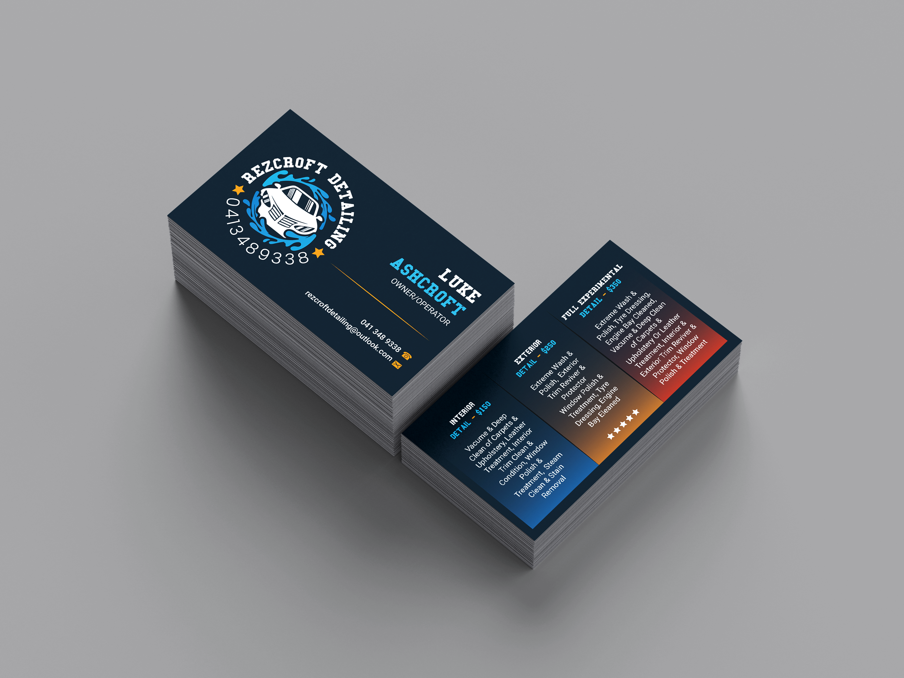Business Card Design by JK18 for RezCroft detailing  | Design #31108649