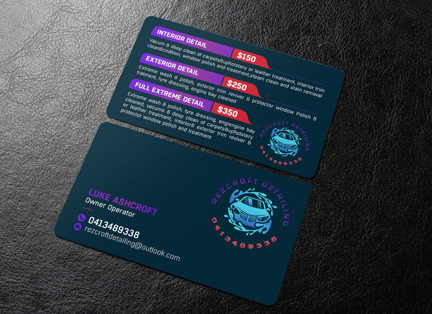 Design de Carte de Visite par chandrayaan.creative pour RezCroft detailing  | Design #31109075