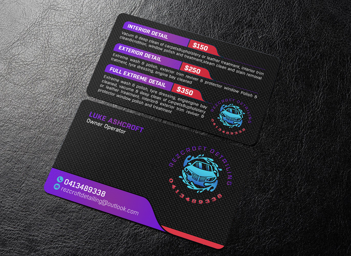 Visitenkarten-Design von chandrayaan.creative für RezCroft detailing  | Design #31109522