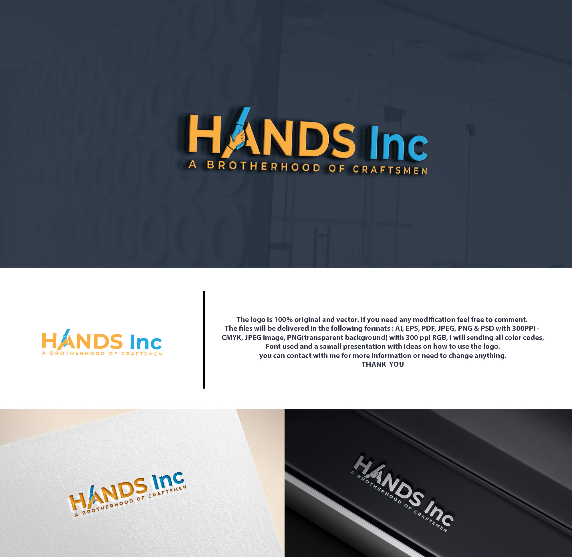 Logo Design by DesignHour for Hatter and Sons, Incorporated (Hands Inc) | Design #31114924