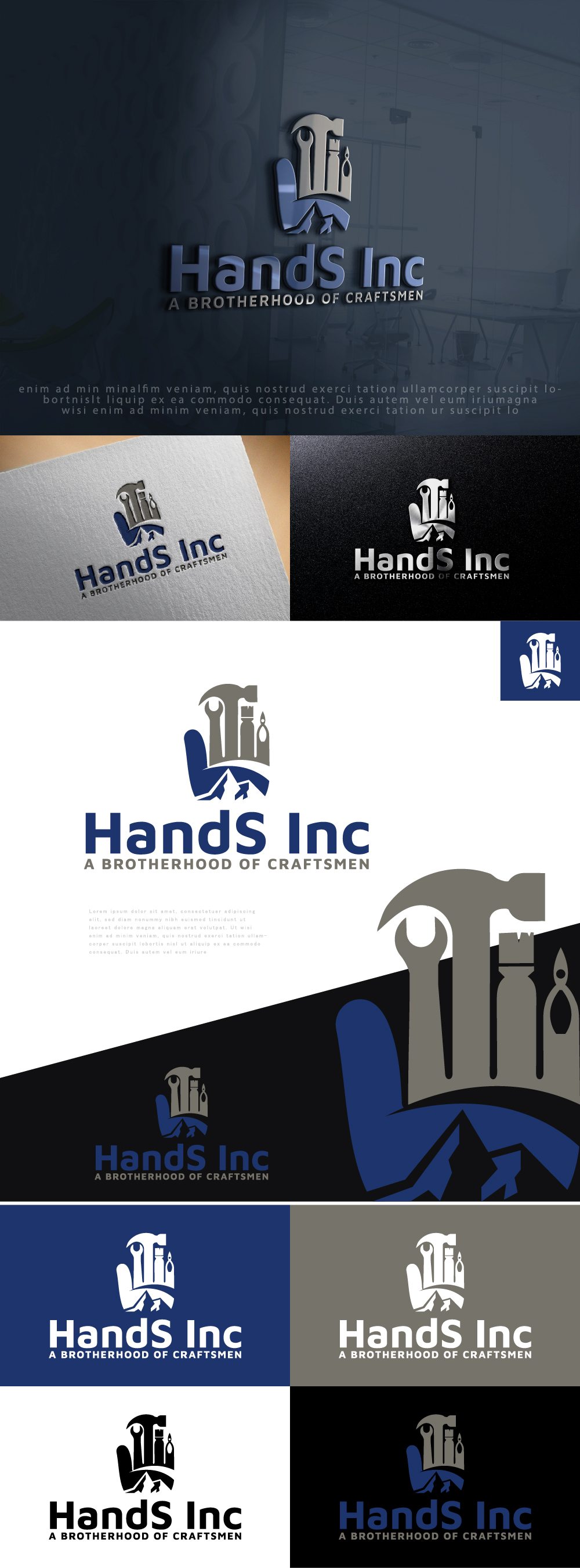 Logo Design by AlphabetZero.co.uk for Hatter and Sons, Incorporated (Hands Inc) | Design #31146631