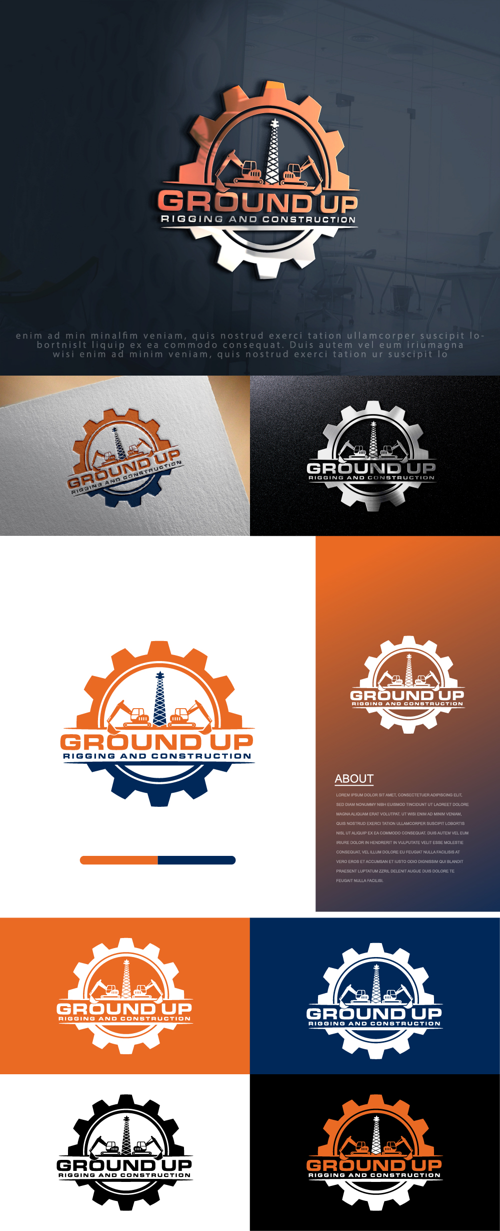 Logo Design by Ayub Zafar for Ground up rigging and construction  | Design #31146654