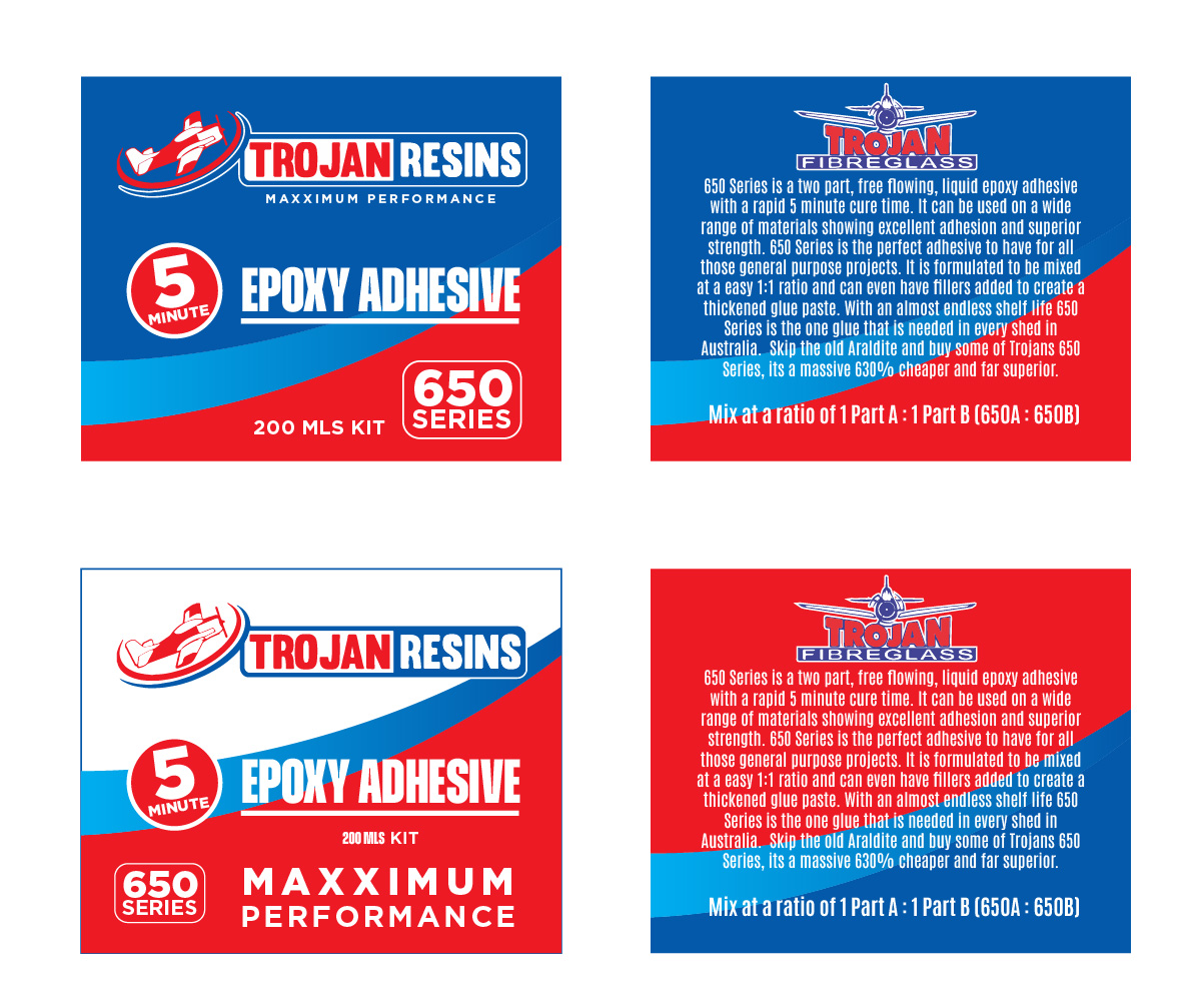Label Design by Sergio Coelho for Trojan Fibreglass Pty Ltd | Design #31139434