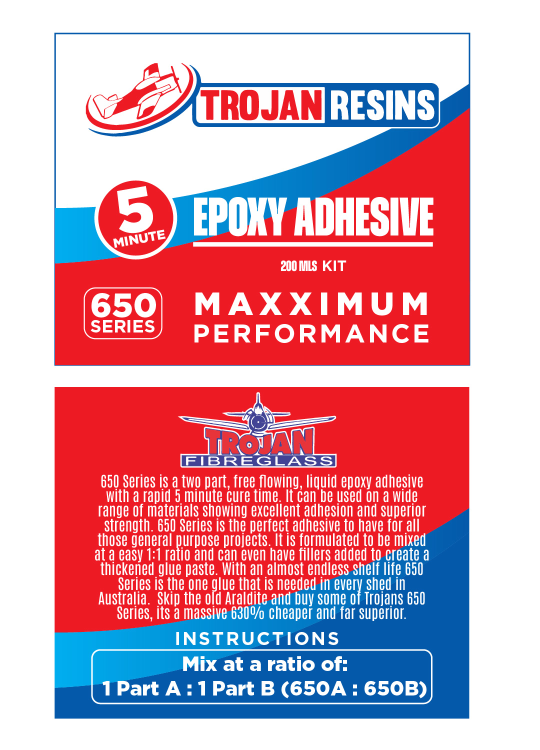 Label Design by Sergio Coelho for Trojan Fibreglass Pty Ltd | Design #31142548