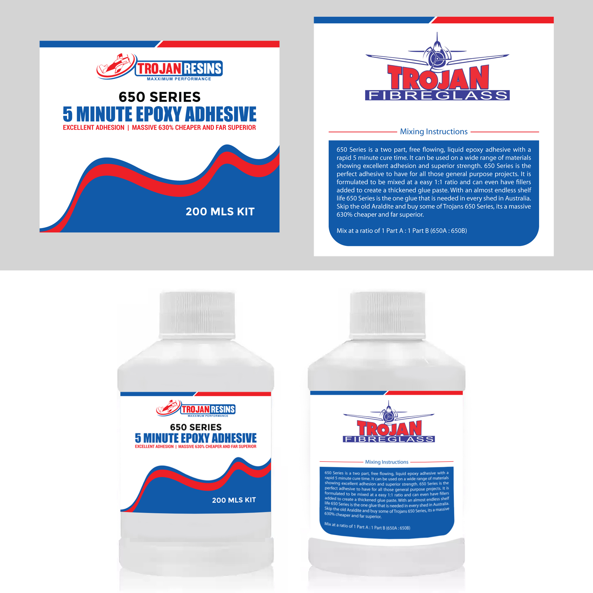 Label Design by Sajal Samaddar for Trojan Fibreglass Pty Ltd | Design #31138007